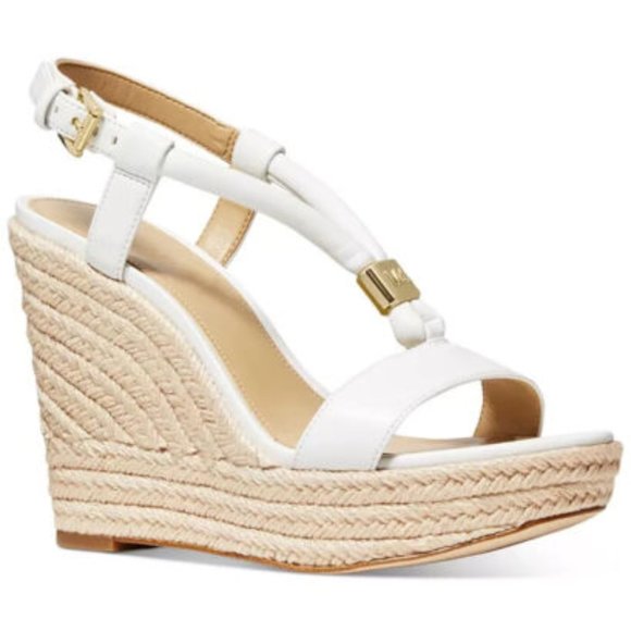 MICHAEL MICHAEL KORS Annie Wedge Sandals Optic White - Picture 1 of 3
